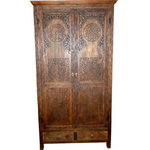 Carved Cedar Armoire 